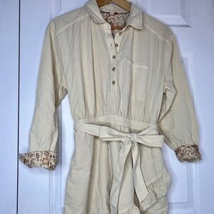 Anthropologie corduroy ivory dress